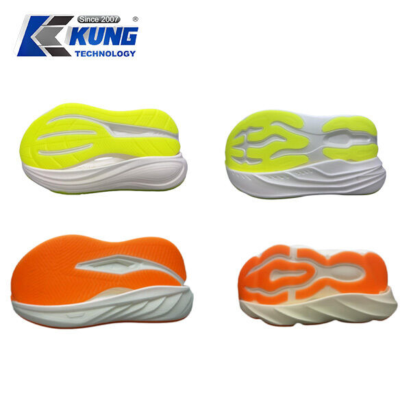 Flexible lightweight EVA Sole with anti slip tread and durable CPU outsole designed for running casual and fashion shoes