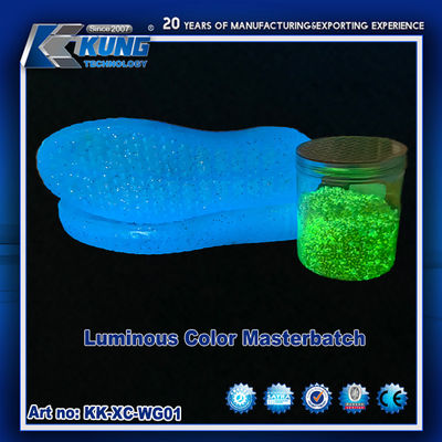 Leuchtende Farbe Masterbatch Leuchten im dunklen Kunststoffharz für die Schuhherstellung