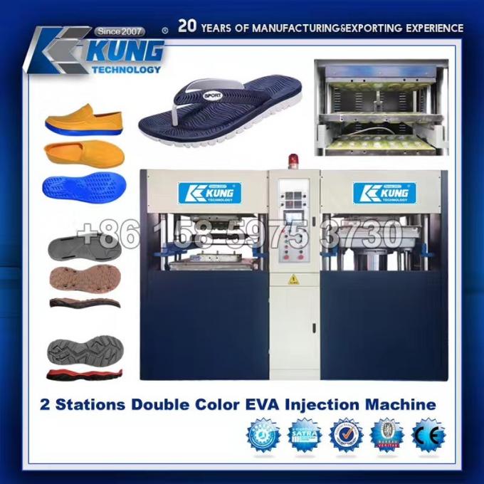 Zwei Stations-doppelte Farbe EVA Foaming Machine Shoe Machine