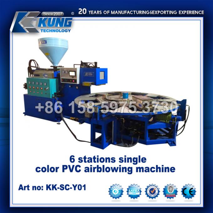 Maschine 6 Stations-einzelne Farbe-PVCs Airblowing