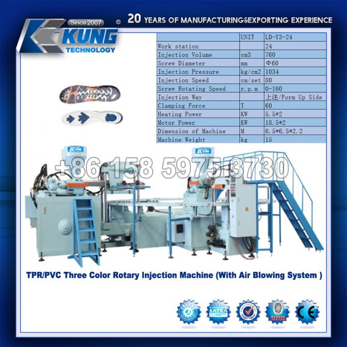 EINSPRITZUNGS-Maschine TPR/PVC drei Drehfarb